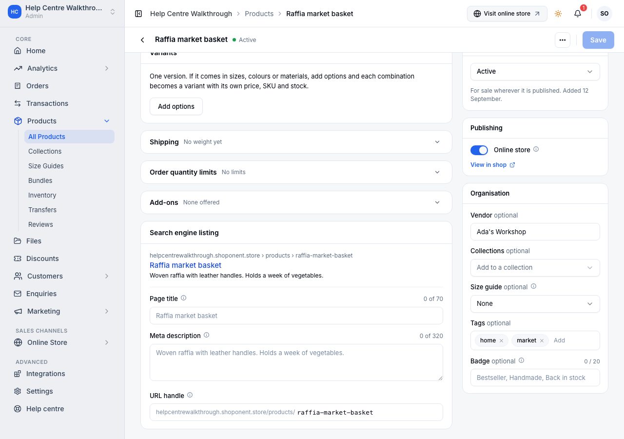 The search engine listing