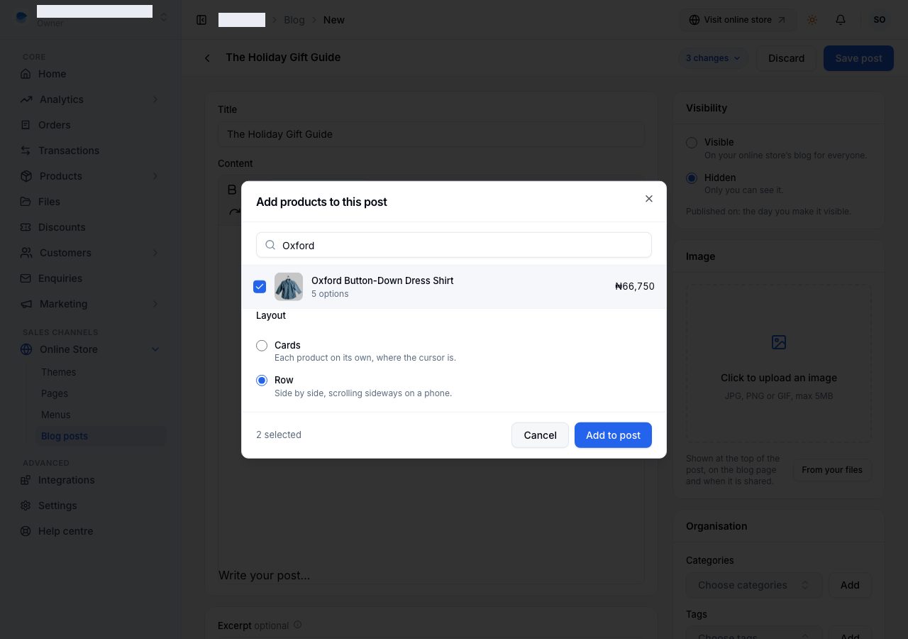 Add products