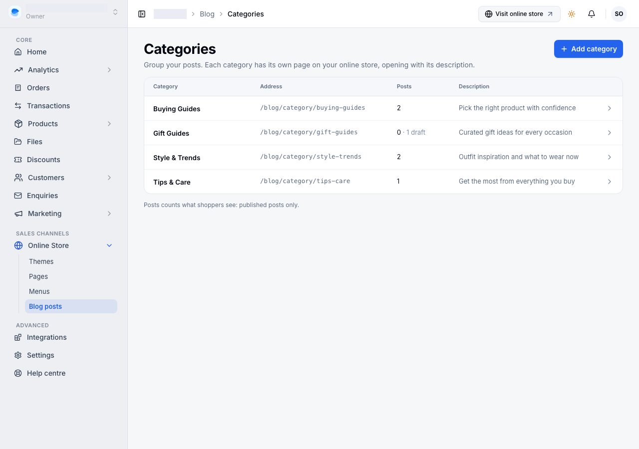 Categories