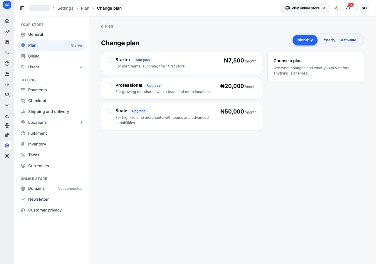 Change plan