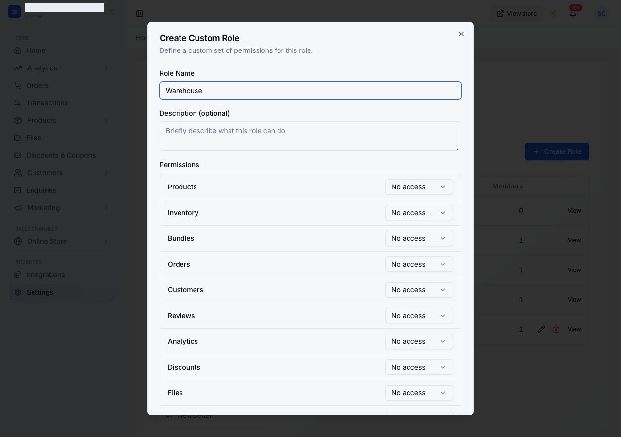 Create Custom Role