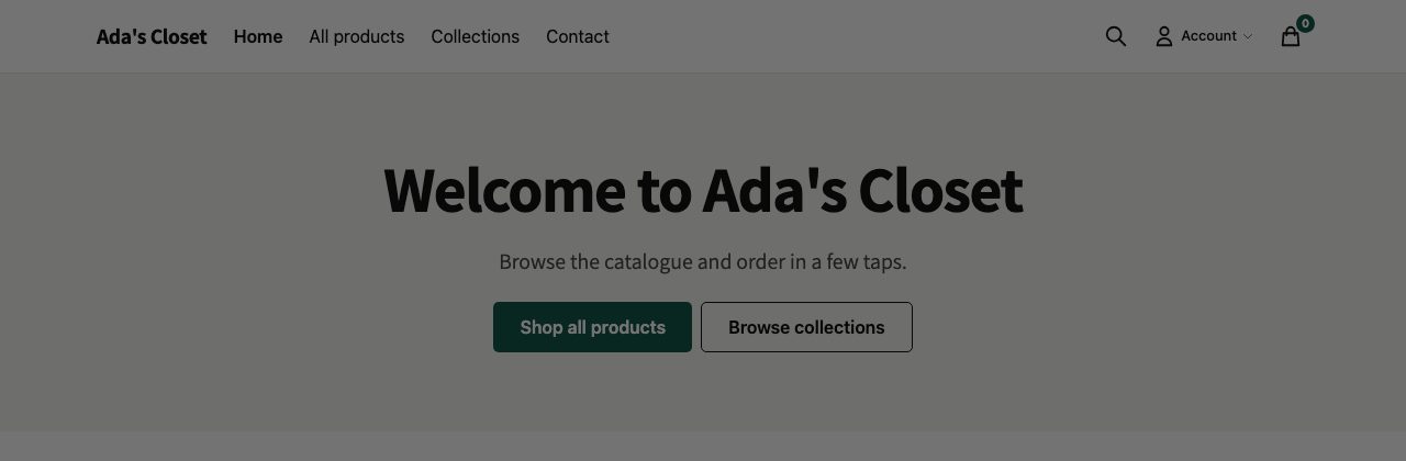 Your own links across the storefront header