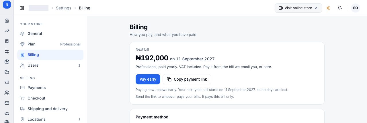 Pay early on Billing