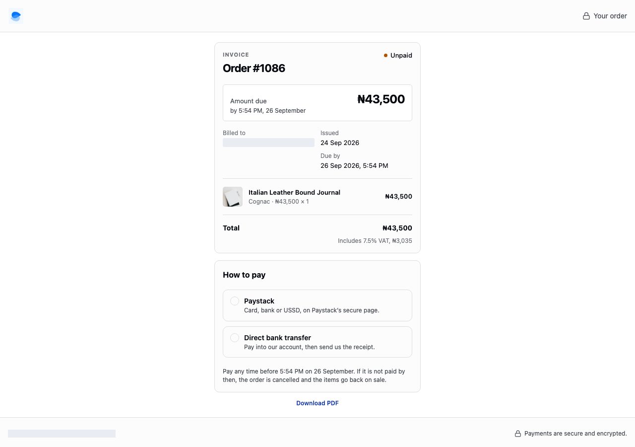The invoice your customer opens from the link