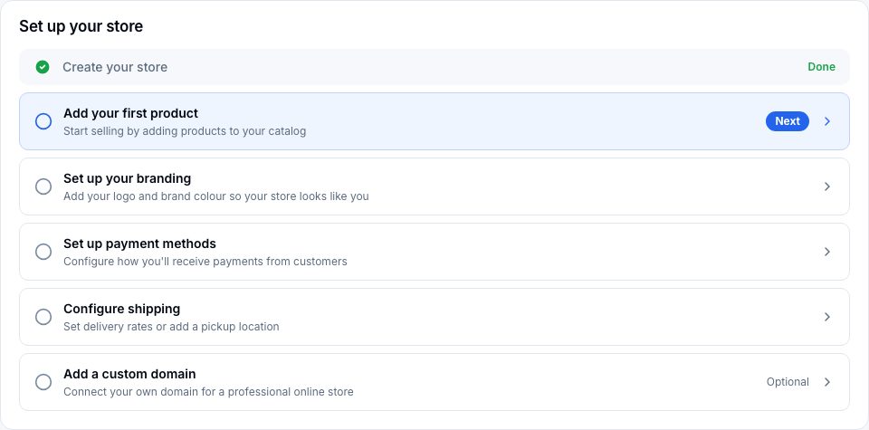 Set up payment methods on Home's setup list