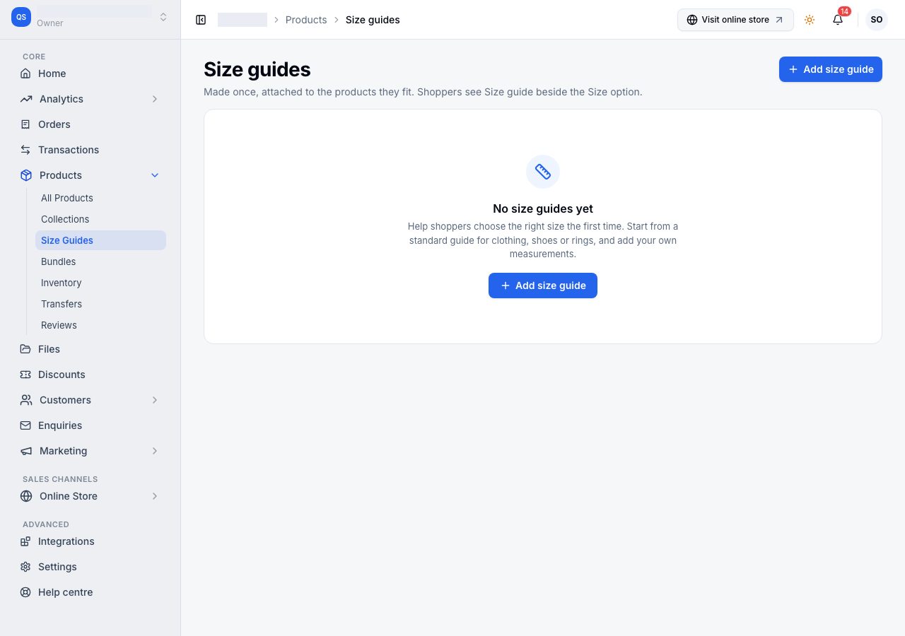 Size guides, before the first one