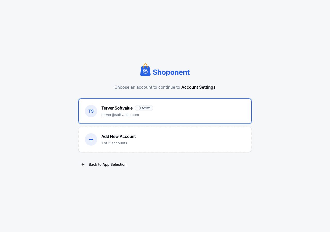 Choose an account to continue, with Add New Account