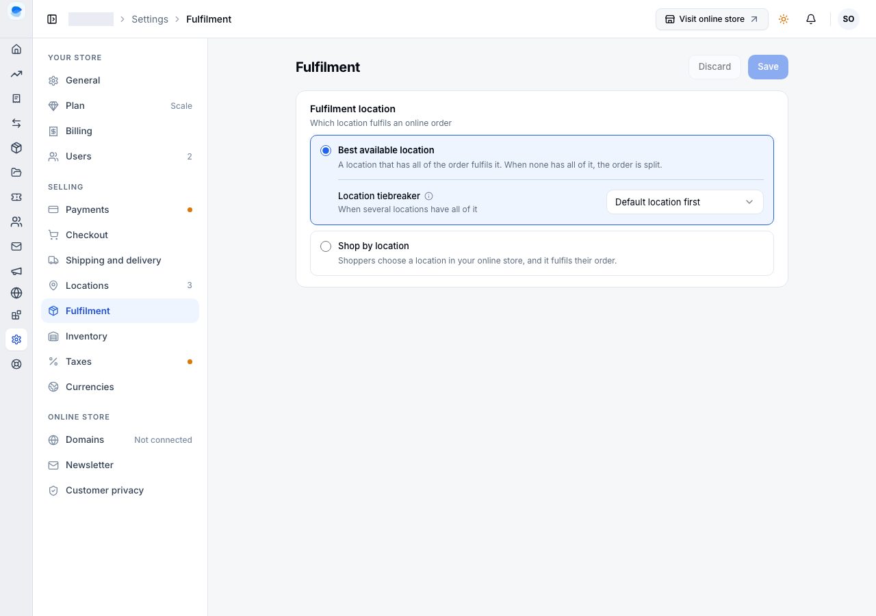 Settings, Fulfilment